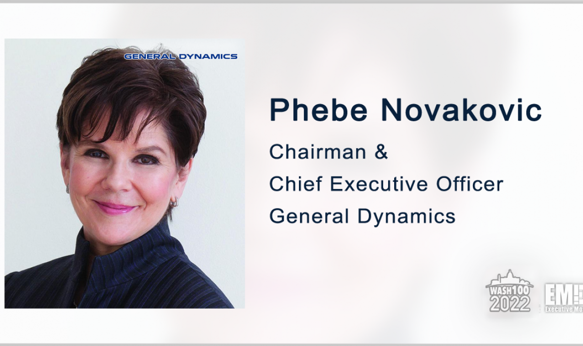 Phebe Novakovic, General Dynamics Chairman & CEO, Named to 2022 Wash100 for Defense Industrial Base Vision