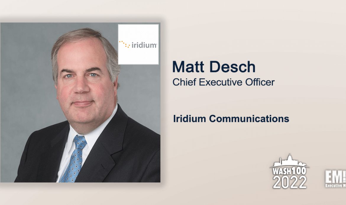 Iridium CEO Matt Desch Earns 8th Consecutive Wash100 Award Recognition