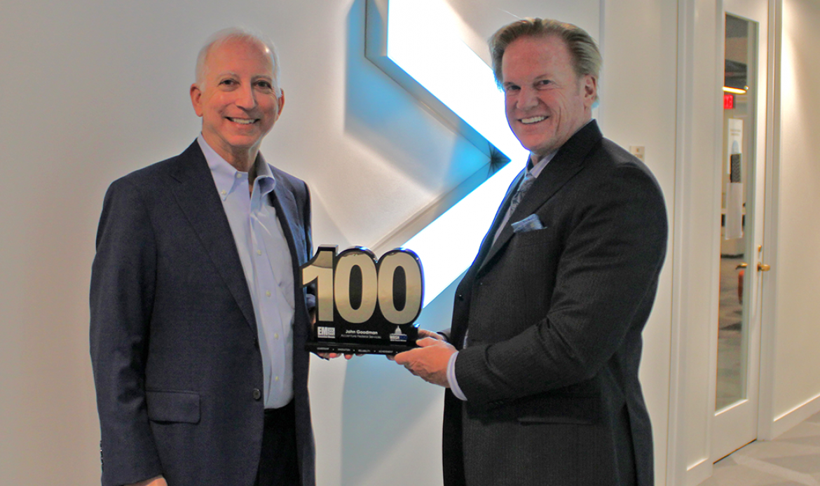 Executive Mosaic CEO Jim Garrettson Presents 5th Consecutive Wash100 Award to John Goodman, Chief Executive of Accenture Federal Services