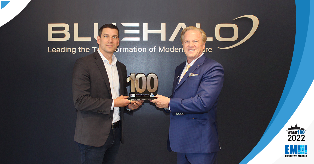 BlueHalo CEO Jonathan Moneymaker Receives 1st Wash100 Award From Executive Mosaic CEO Jim Garrettson
