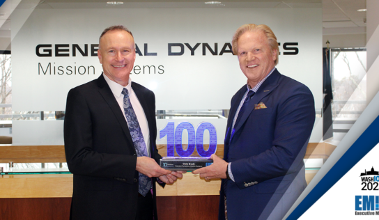 GDMS’ Chris Brady Accepts Executive Mosaic’s 2023 Wash100 Award in Meeting with Jim Garrettson