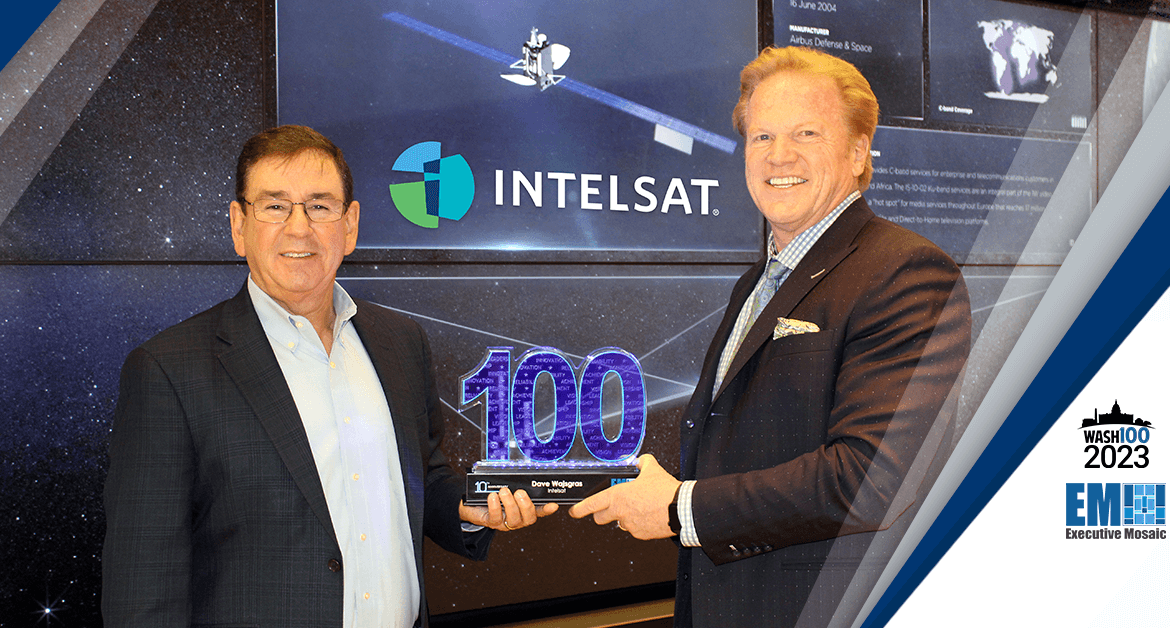 Intelsat CEO Dave Wajsgras Receives 2023 Wash100 Award From Jim Garrettson