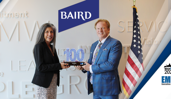 Baird’s Jean Stack Presented With 2023 Wash100 Award by Executive Mosaic CEO Jim Garrettson