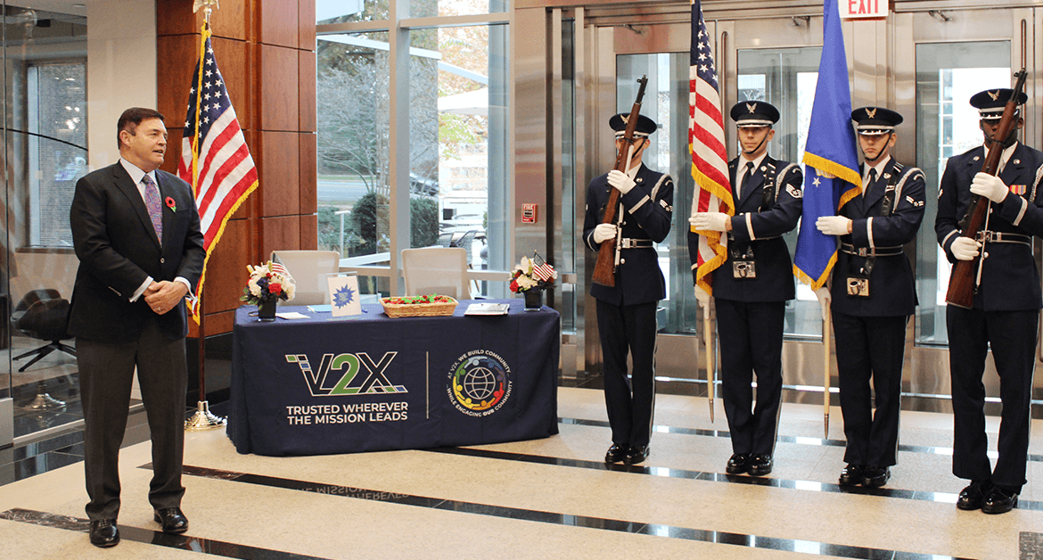 V2X Hosts Veterans Breakfast With Air Force Honor Guard Presentation