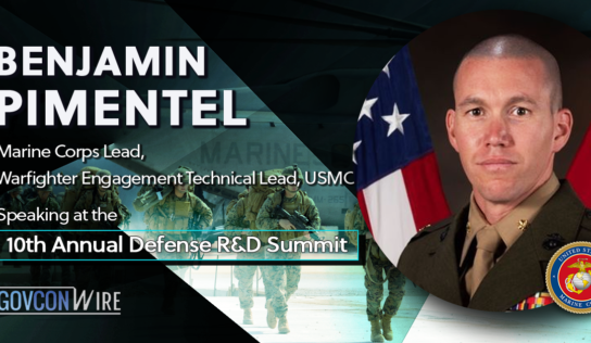 Benjamin Pimentel, Marine Corps Lead, Warfighter Engagement Technical Lead, USMC, Speaking at the 10th Annual Defense R&D Summit